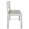 vidaXL Chaises à manger lot de 2 blanc hévéa solide et velours