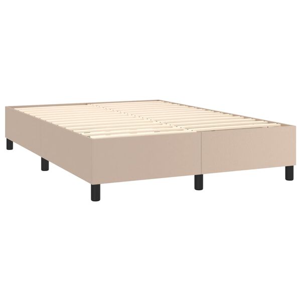 vidaXL Sommier &agrave; lattes de lit avec matelas Cappuccino 140x200 cm