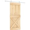 vidaXL Porte coulissante Naturel et Blanc 90 x 210 cm