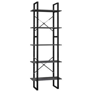 vidaXL Biblioth&egrave;que &agrave; 5 niveaux Gris 60x30x175 cm Bois de pin