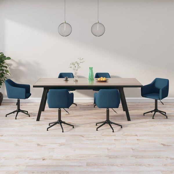 vidaXL Chaises pivotantes &agrave; manger lot de 6 Bleu Velours