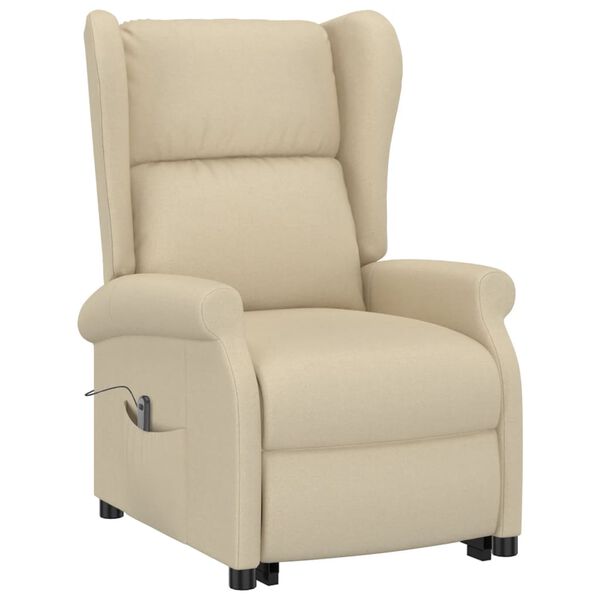 vidaXL Fauteuil Cr&egrave;me Tissu