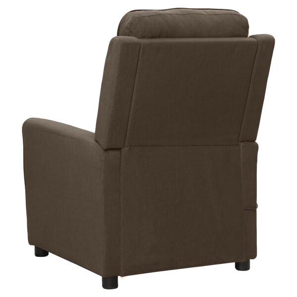 vidaXL Fauteuil de massage Marron fonc&eacute; Tissu