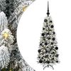vidaXL Sapin de No&euml;l artificiel avec 150 LED avec support Blanc 120 cm