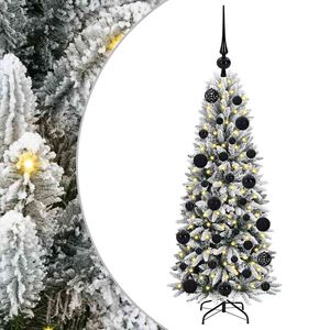 vidaXL Sapin de No&euml;l artificiel avec 150 LED avec support Blanc 120 cm