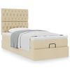 vidaXL Cadre de lit ottoman avec matelas cr&egrave;me 90x190 cm tissu