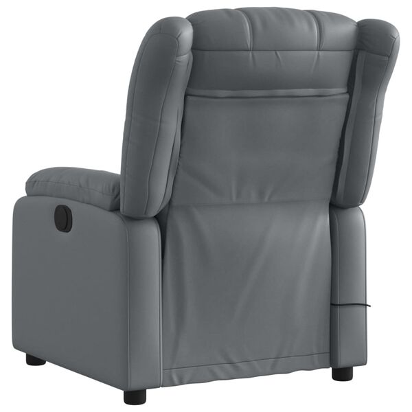 vidaXL Fauteuil de massage inclinable gris similicuir
