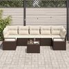 vidaXL Ensemble de canap&eacute; de jardin avec coussin 8 pcs Marron et Cr&egrave;me