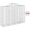 vidaXL Paniers à gabions arqués 10 pcs 200x50x140/160 cm Fer galvanisé