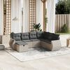 vidaXL Salon de jardin avec coussins 7 pcs gris clair r&eacute;sine tress&eacute;e