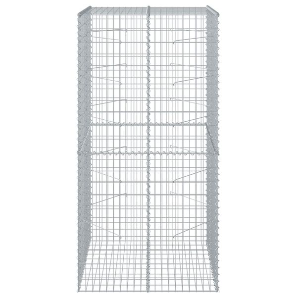 vidaXL Panier gabion avec couvercle 100x100x200 cm fer galvanis&eacute;