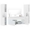 vidaXL Ensemble de meubles salle de bain 4 pcs blanc bois d'ing&eacute;nierie