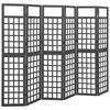 vidaXL Cloison de s&eacute;paration &agrave; 6 panneaux Bois de pin Noir 242,5x180cm