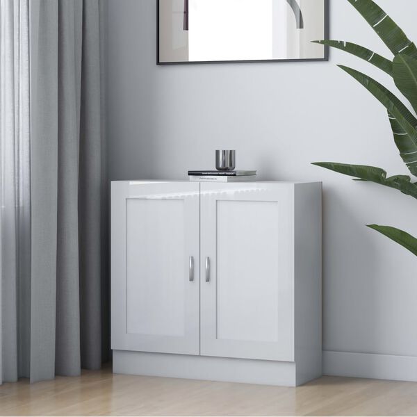 vidaXL Biblioth&egrave;que Blanc brillant 82,5x30,5x80 cm Bois d&rsquo;ing&eacute;nierie