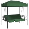 vidaXL Balancelle de jardin avec auvent vert acier