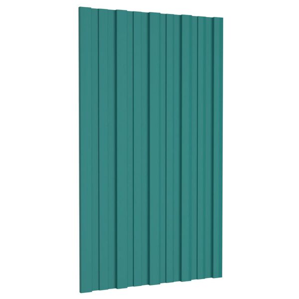vidaXL Panneaux de toiture 12 pcs Acier galvanisé Vert 80x45 cm