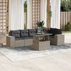 vidaXL Salon de jardin avec coussins 7 pcs gris clair r&eacute;sine tress&eacute;e