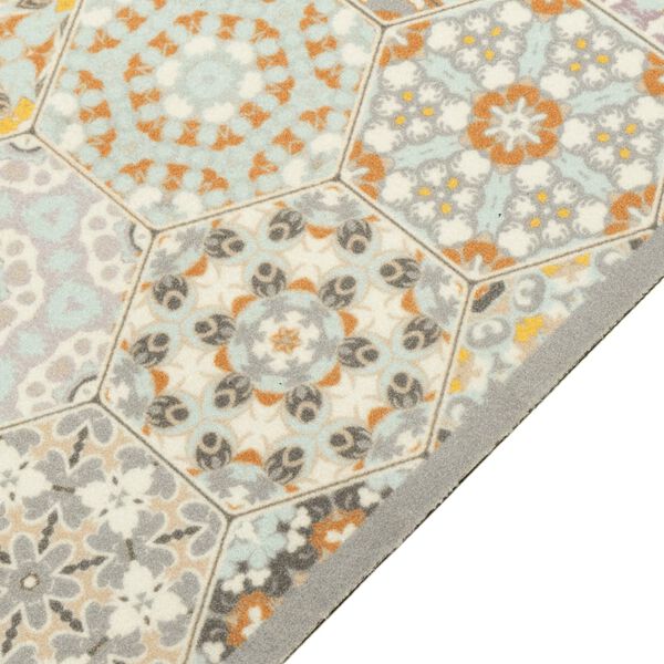 vidaXL Tapis de cuisine lavable impression pastel hexagonale 60x180 cm