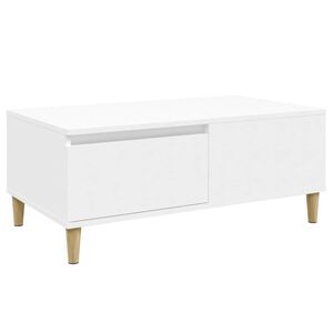 vidaXL Table basse Blanc 90x50x36,5 cm Bois d'ing&eacute;nierie