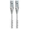 vidaXL Piquets au sol 2 pcs Argent&eacute; 7x7x56 cm Acier galvanis&eacute;