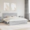 vidaXL Cadre de lit Gris Sonoma 200 x 200 cm Bois de pin massif