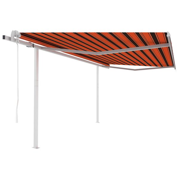 vidaXL Auvent r&eacute;tractable automatique et poteaux 4x3m Orange et marron