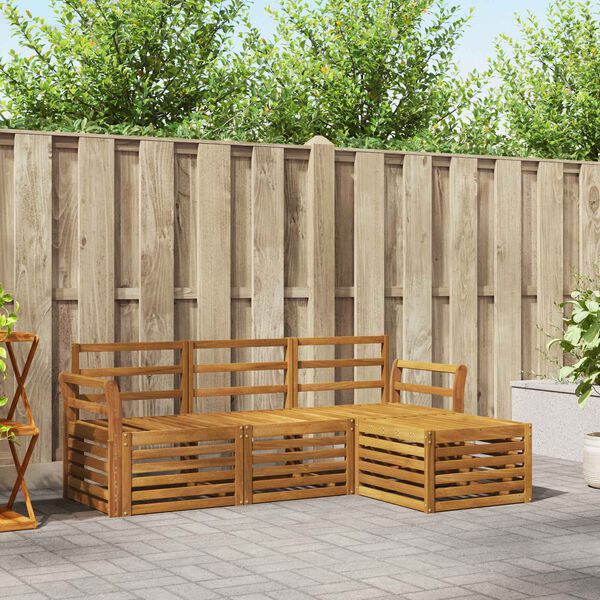 vidaXL Ensembles de canap&eacute;s 4 pcs Naturel Bois d'Acacia Massif