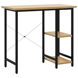 vidaXL Bureau d'ordinateur Noir et ch&ecirc;ne clair 80x40x72cm MDF et m&eacute;tal