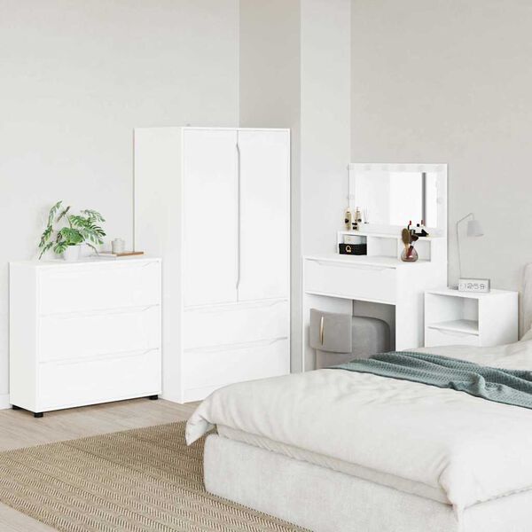 vidaXL Armoire de rangement Blanc 80 x 31 x 81 cm Bois d'ing&eacute;nierie