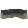 vidaXL Salon de jardin 6 pcs avec coussins gris r&eacute;sine tress&eacute;e