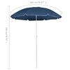 vidaXL Parasol de jardin avec m&acirc;t en acier bleu 180 cm