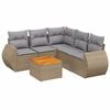 vidaXL Salon de jardin avec coussins 6 pcs beige r&eacute;sine tress&eacute;e