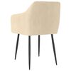vidaXL Chaises &agrave; manger lot de 2 Cr&egrave;me Velours