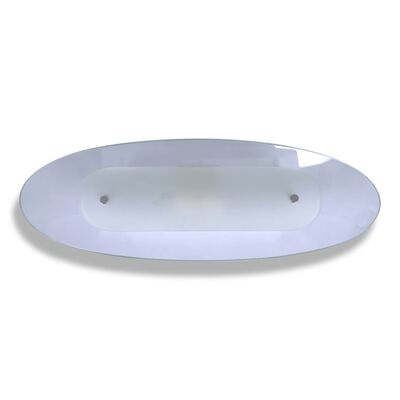 Plafonnier / applique en verre ondulé et ovale 2 X E27