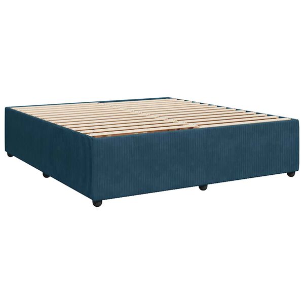 vidaXL Cadre de lit sans matelas bleu 200x200 cm velours