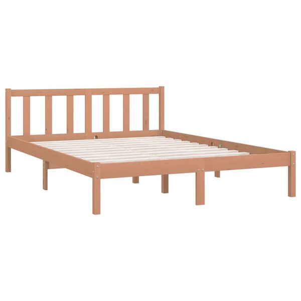 vidaXL Cadre de lit Marron miel Bois de pin massif 140x200 cm