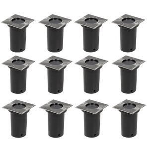vidaXL 12 pcs Lampes encastrables au sol d'ext&eacute;rieur Carr&eacute;