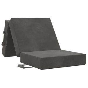 vidaXL Canap&eacute;-lit pliable 75 x 67 x 45 cm Gris fonc&eacute;