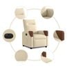 vidaXL Fauteuil inclinable &eacute;lectrique Cr&egrave;me Tissu