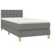 vidaXL Sommier &agrave; lattes de lit avec matelas et LED Gris fonc&eacute; 90x200cm