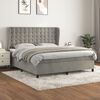 vidaXL Sommier &agrave; lattes de lit et matelas Gris clair 160x200cm Velours