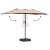 vidaXL Parasol de jardin Taupe 385 x 209 x 244 cm Polyester