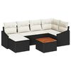 vidaXL Ensemble de canap&eacute; de jardin 7 pc Noir polyrotin