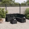 vidaXL Salon de jardin 6 pcs avec coussins noir r&eacute;sine tress&eacute;e