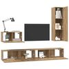 vidaXL Meuble TV mural 4 pcs Ch&ecirc;ne artisanal Bois d'ing&eacute;nierie