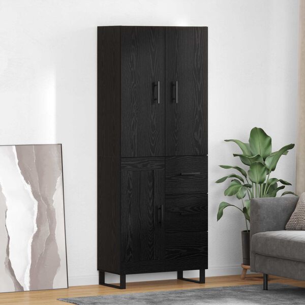 vidaXL Haut Armoire avec tiroir 2 pcs Ch&ecirc;ne noir 69,5 x 34 x 180 cm