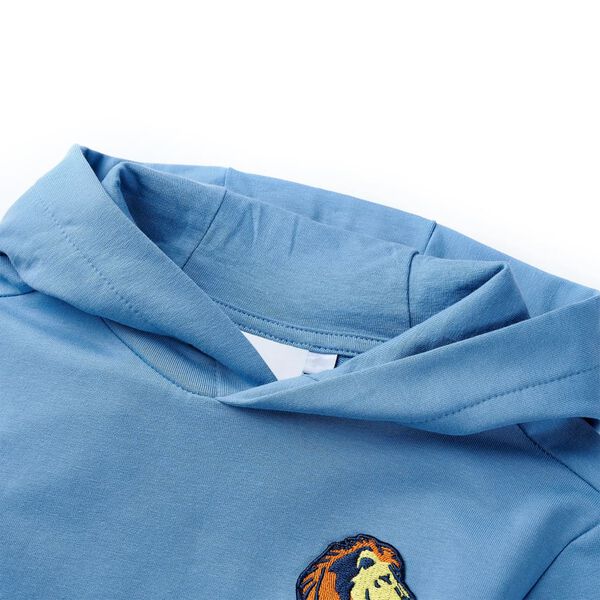 Sweatshirt &agrave; capuche pour enfants bleu et jaune tendre 104
