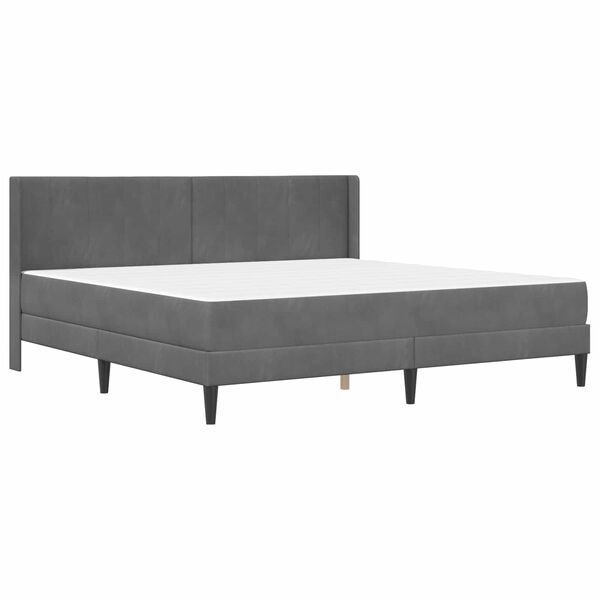vidaXL Cadre de lit avec matelas Gris fonc&eacute; 200 x 200 cm Velours