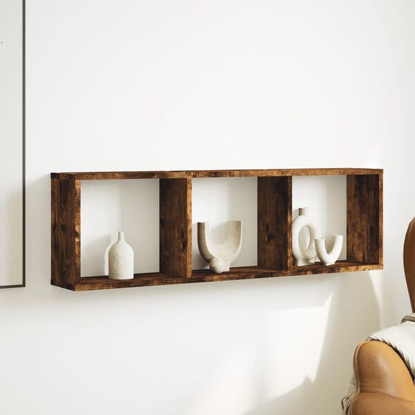 vidaXL Armoire murale 100x16x30 cm ch&ecirc;ne fum&eacute; bois d'ing&eacute;nierie