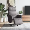vidaXL Fauteuil inclinable avec repose-pieds gris similicuir